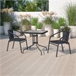 Afuera Living Stackable Rattan Curved Back Dining Chair in Black (Set of 2)