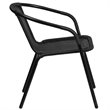 Afuera Living Stackable Rattan Curved Back Dining Chair in Black (Set of 2)