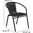 Afuera Living Stackable Rattan Curved Back Dining Chair in Black (Set of 2)