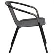Afuera Living Rattan Gray Dining Arm Chair Curved Back Stackable 28.5