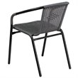 Afuera Living Rattan Gray Dining Arm Chair Curved Back Stackable 28.5