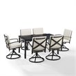 Afuera Living 7-Piece Metal/Polyester Outdoor Dining Set in Bronze/Oatmeal