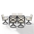 Afuera Living 7-Piece Metal/Polyester Outdoor Dining Set in Bronze/Oatmeal