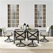 Afuera Living 7-Piece Metal/Polyester Outdoor Dining Set in Bronze/Oatmeal