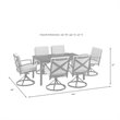 Afuera Living 7-Piece Metal/Polyester Outdoor Dining Set in Bronze/Oatmeal