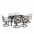 Afuera Living 7-Piece Metal/Polyester Outdoor Dining Set in Bronze/Oatmeal