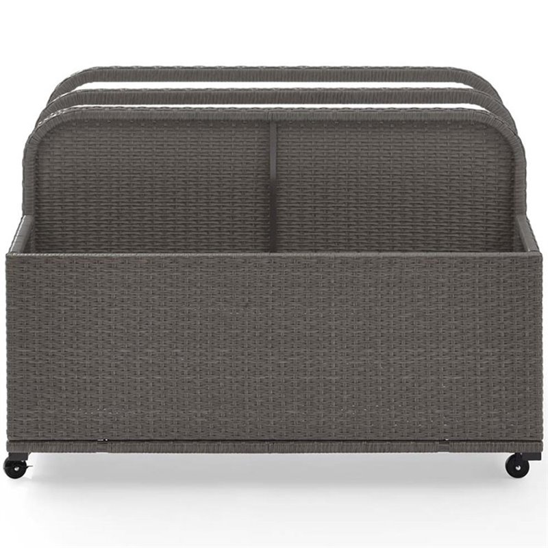 Afuera Living Contemporary Wicker Patio Float Caddy in Weathered Gray