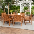 Afuera Living 7-Piece Extendable Outdoor Patio Dining Set in Brown