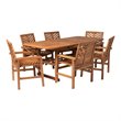 Afuera Living 7-Piece Extendable Outdoor Patio Dining Set in Brown