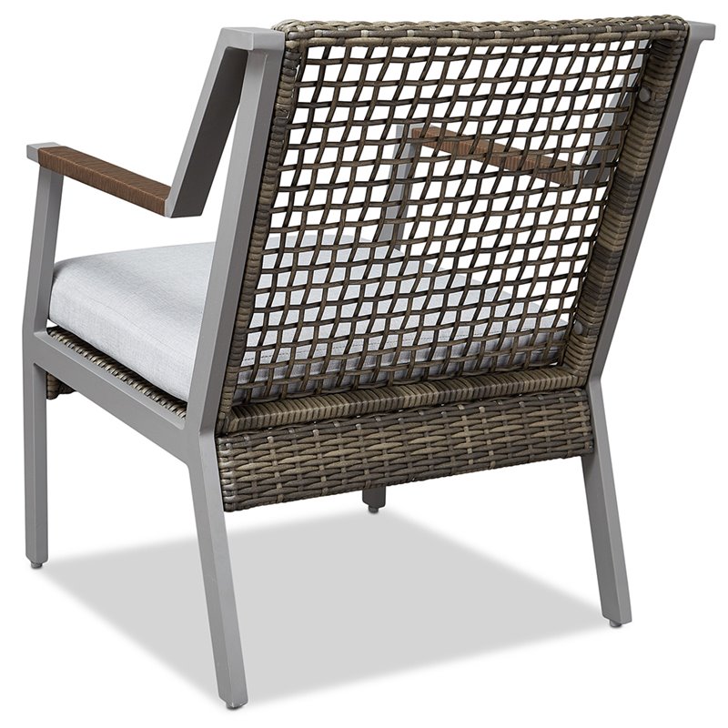 Afuera Living Aluminum Gray Patio Dining Arm Chair Set of 2 Assembly Required