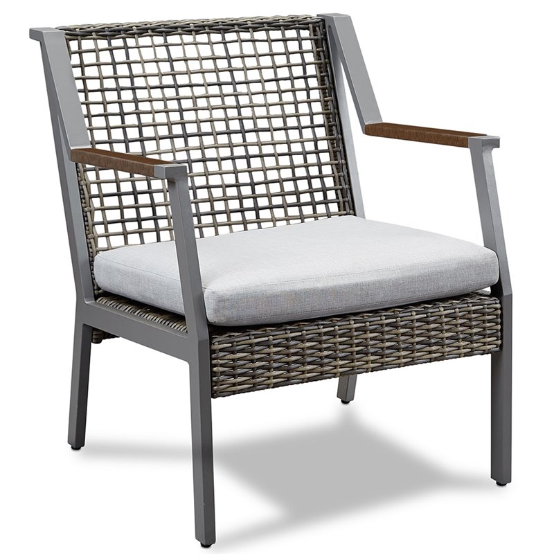Afuera Living Aluminum Gray Patio Dining Arm Chair Set of 2 Assembly Required