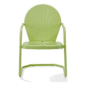 Afuera Living Industrial Steel Metal Patio Chair in Lime Gloss