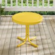 Afuera Living Modern Steel Metal Patio End Table in Bright Yellow Gloss