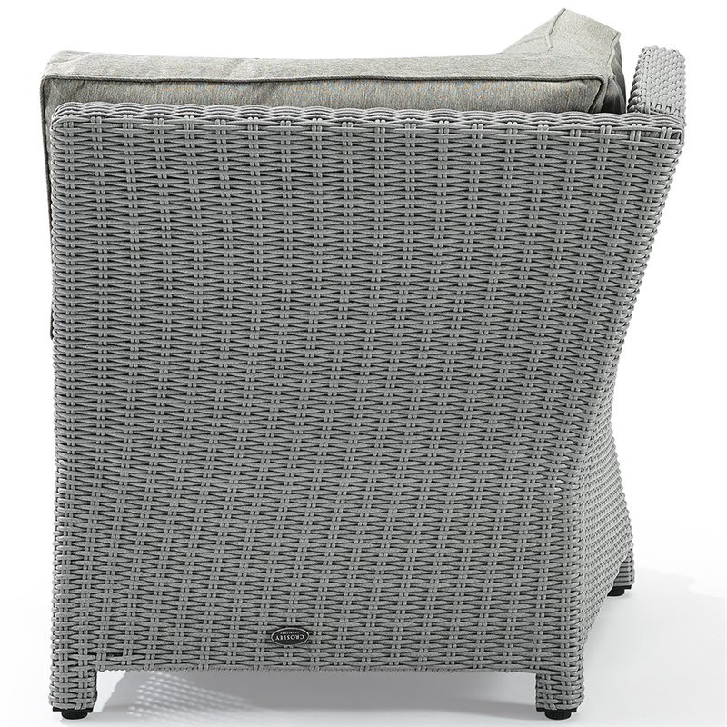 Afuera Living Transitional Wicker Patio Corner Chair in Gray
