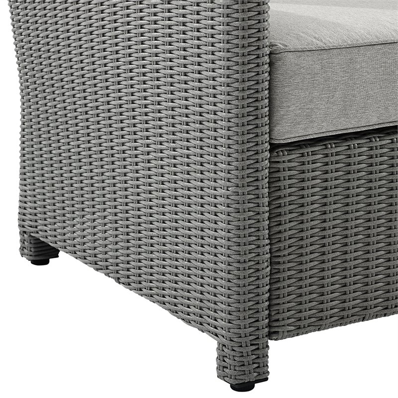 Afuera Living Transitional Wicker Patio Loveseat in Gray