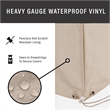 Afuera Living Vinyl Polyester Fabric Patio End Table Cover in Tan