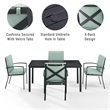 Afuera Living 5-Piece Metal/Polyester Outdoor Dining Set in Mist Green/Bronze