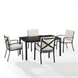 Afuera Living 5-Piece Metal/Polyester Outdoor Dining Set in Oatmeal/Bronze