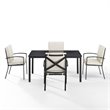 Afuera Living 5-Piece Metal/Polyester Outdoor Dining Set in Oatmeal/Bronze