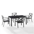 Afuera Living 5-Piece Metal/Polyester Outdoor Dining Set in Oatmeal/Bronze