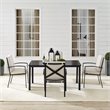 Afuera Living 5-Piece Metal/Polyester Outdoor Dining Set in Oatmeal/Bronze