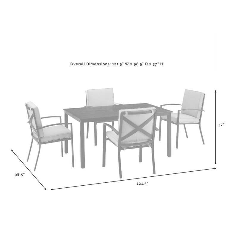 Afuera Living 5-Piece Metal/Polyester Outdoor Dining Set in Oatmeal/Bronze