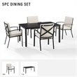 Afuera Living 5-Piece Metal/Polyester Outdoor Dining Set in Oatmeal/Bronze
