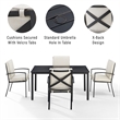 Afuera Living 5-Piece Metal/Polyester Outdoor Dining Set in Oatmeal/Bronze