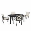 Afuera Living 5-Piece Metal/Polyester Outdoor Dining Set in Oatmeal/Bronze