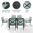 Afuera Living 7-Piece Metal/Polyester Outdoor Dining Set in Mist Green/Bronze