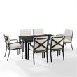 Afuera Living 7-Piece Metal/Polyester Outdoor Dining Set in Oatmeal/Bronze