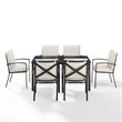 Afuera Living 7-Piece Metal/Polyester Outdoor Dining Set in Oatmeal/Bronze