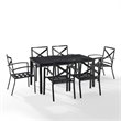 Afuera Living 7-Piece Metal/Polyester Outdoor Dining Set in Oatmeal/Bronze