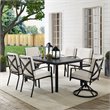 Afuera Living 7-Piece Polyester/Metal Outdoor Dining Set in Oatmeal/Bronze