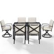 Afuera Living 7-Piece Polyester/Metal Outdoor Dining Set in Oatmeal/Bronze
