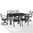 Afuera Living 7-Piece Polyester/Metal Outdoor Dining Set in Oatmeal/Bronze