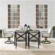 Afuera Living 7-Piece Polyester/Metal Outdoor Dining Set in Oatmeal/Bronze