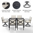 Afuera Living 7-Piece Polyester/Metal Outdoor Dining Set in Oatmeal/Bronze