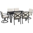 Afuera Living 7-Piece Polyester/Metal Outdoor Dining Set in Oatmeal/Bronze
