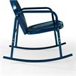 Afuera Living 3-Piece Metal Outdoor Rocking Chair Set in Navy Gloss