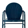 Afuera Living 3-Piece Metal Outdoor Rocking Chair Set in Navy Gloss