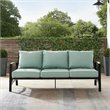 Afuera Living Metal/Polyester Outdoor Sofa in Mist Green/Oil Rubbed Bronze