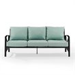 Afuera Living Metal/Polyester Outdoor Sofa in Mist Green/Oil Rubbed Bronze