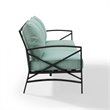 Afuera Living Metal/Polyester Outdoor Sofa in Mist Green/Oil Rubbed Bronze