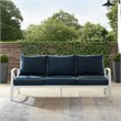 Afuera Living Steel White and Navy Sofa Rectangular Weather-Resistant 79