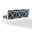Afuera Living Steel White and Navy Sofa Rectangular Weather-Resistant 79