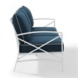 Afuera Living Steel White and Navy Sofa Rectangular Weather-Resistant 79
