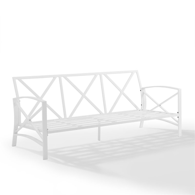 Afuera Living Steel White and Navy Sofa Rectangular Weather-Resistant 79
