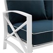 Afuera Living Steel White and Navy Sofa Rectangular Weather-Resistant 79