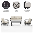 Afuera Living 4-Piece Metal/Polyester Outdoor Sofa Set in Oatmeal/Bronze